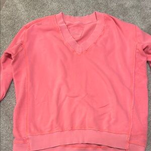 V-Neck Coral Sweatshirt